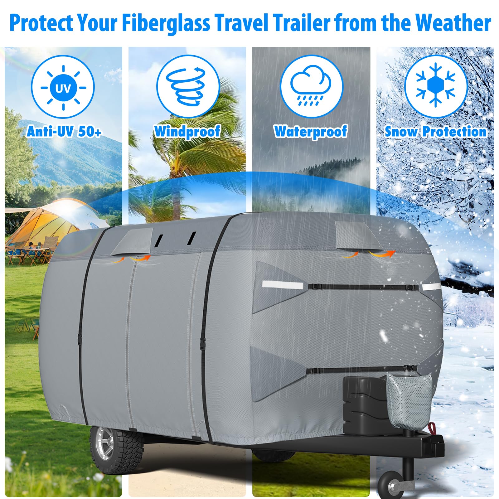 MOFCOVER Fiberglass RV Cover 8-10ft