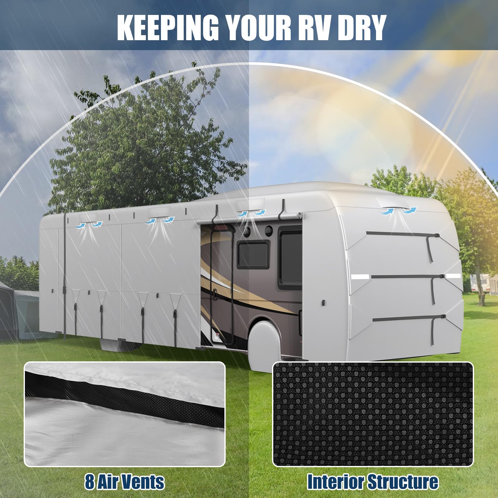 MOFCOVER Class A RV Cover 34-37ft,Oxford