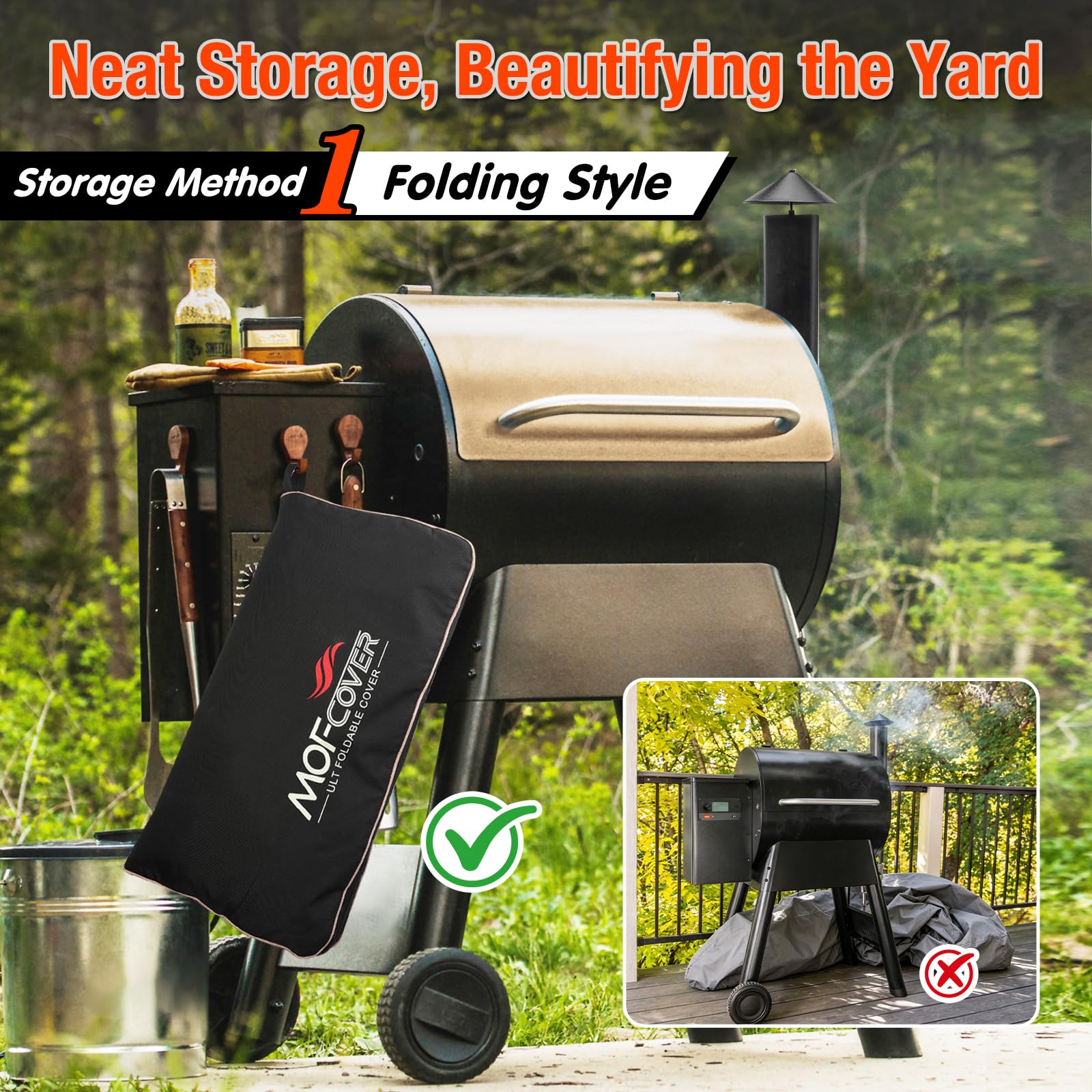 MOFCOVER Traeger Pro 22 Grill Cover(Black)
