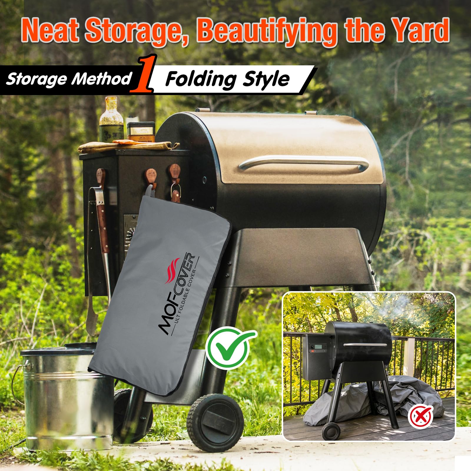 MOFCOVER Traeger 20 Grill Cover(Gray)