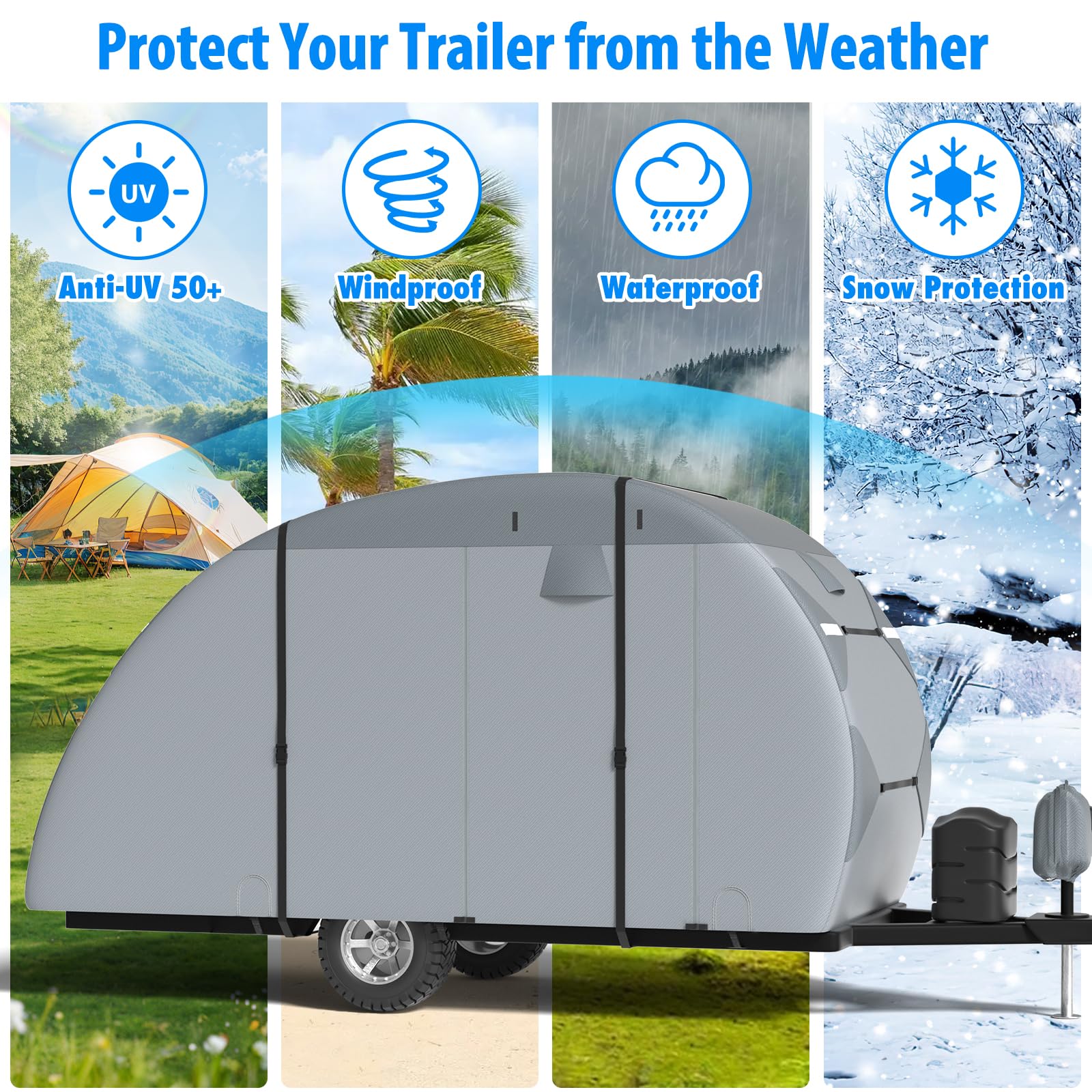 MOFCOVER Teardrop Trailer Cover 10-12FT