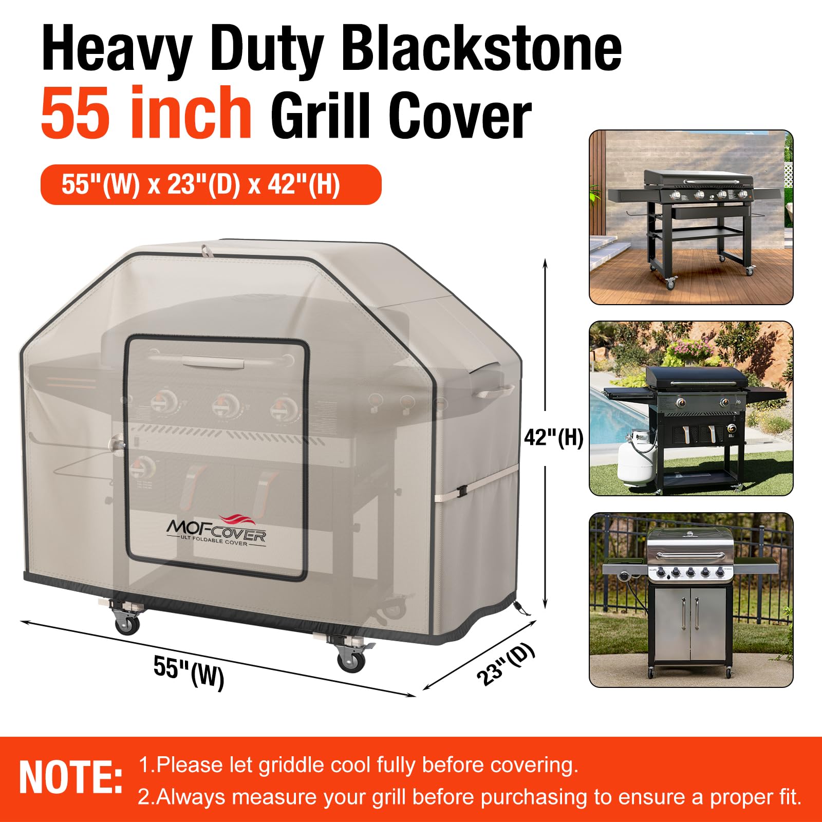 MOFCOVER 55 inch Griddle Cover(Caramel)