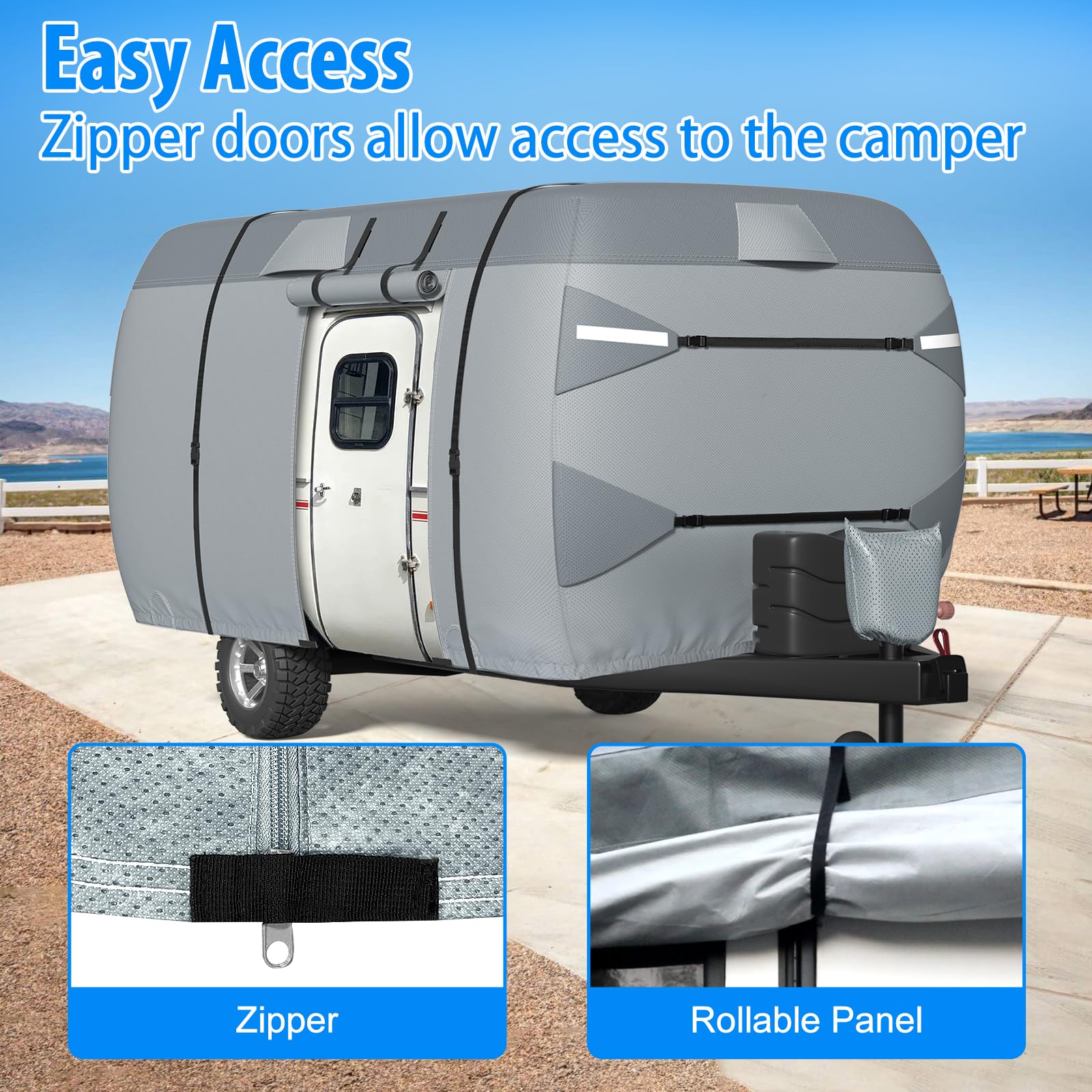 MOFCOVER Fiberglass RV Cover 8-10ft