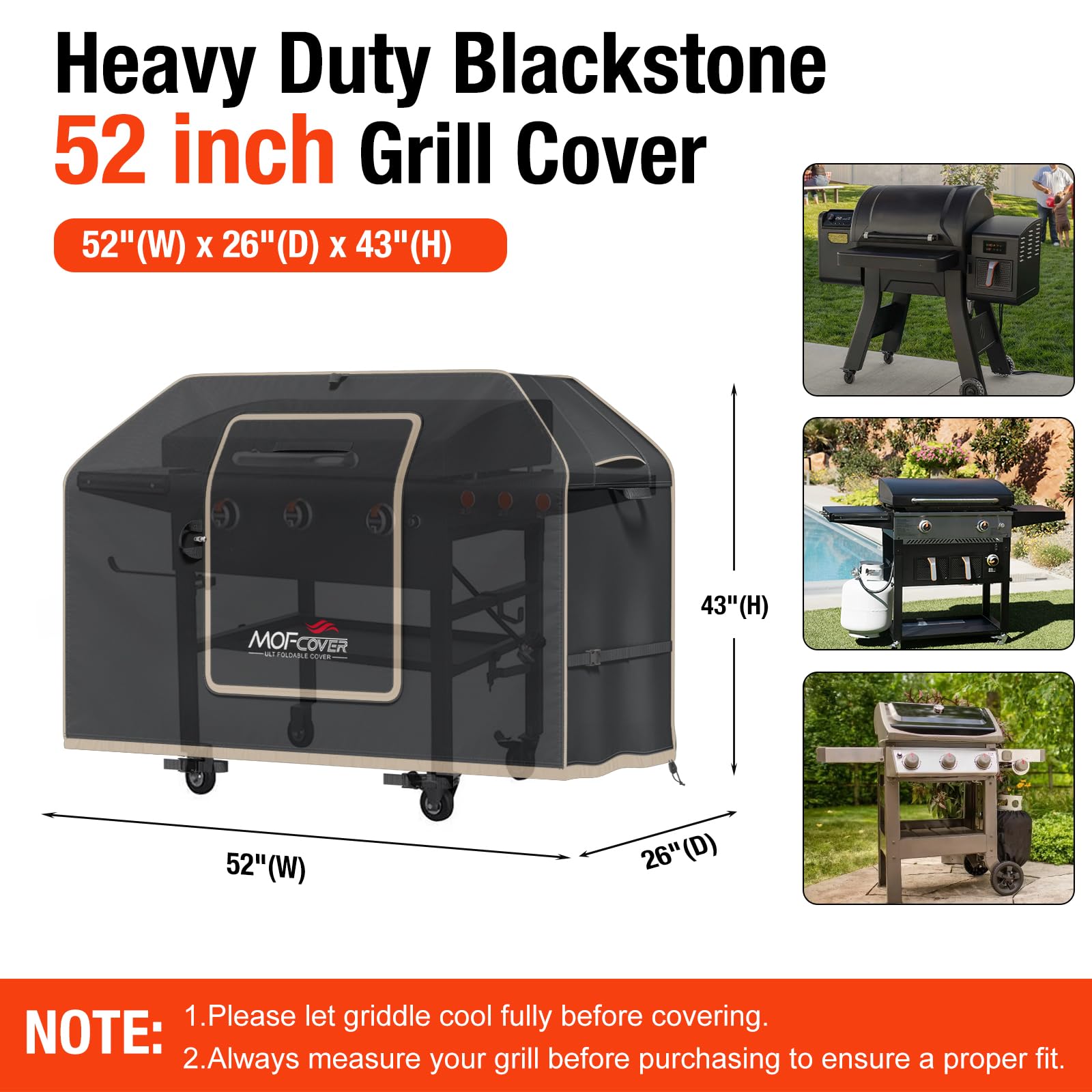 MOFCOVER 52 inch Griddle Cover(Blue)
