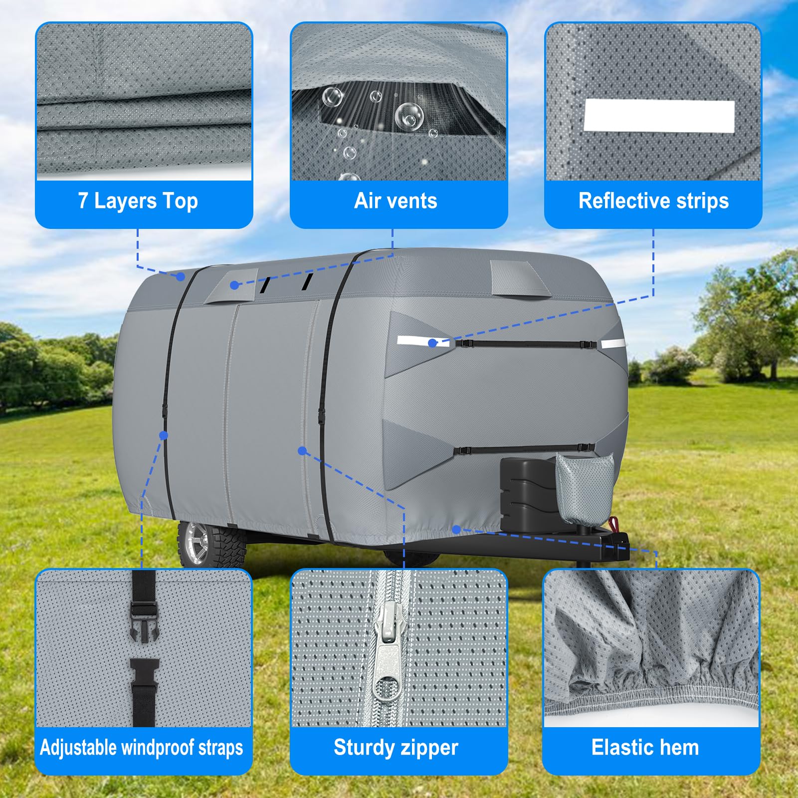 MOFCOVER Fiberglass RV Cover 8-10ft