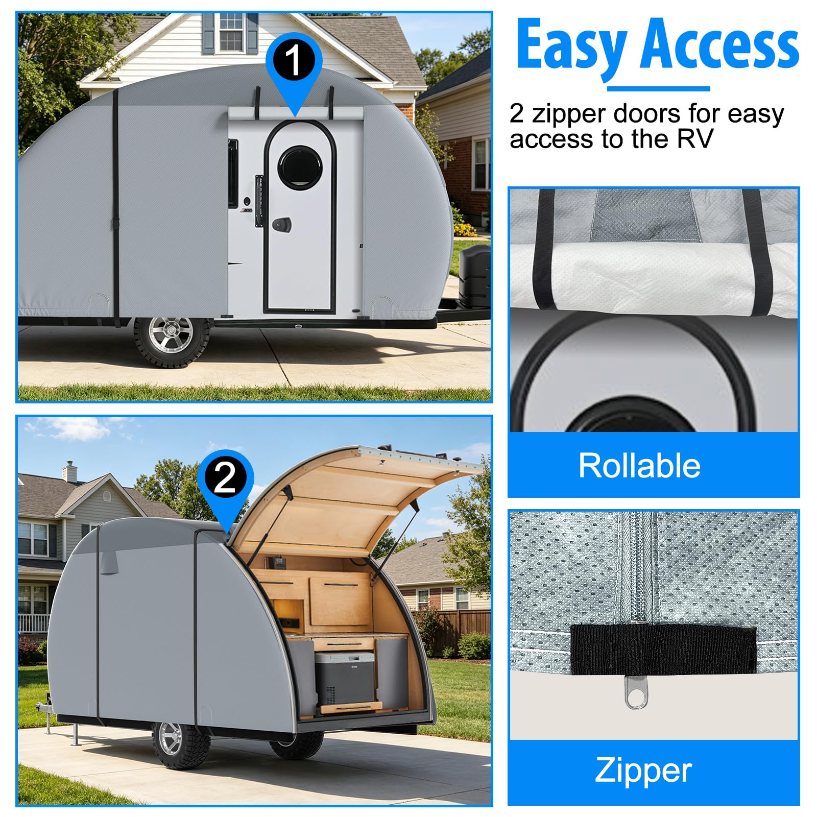 MOFCOVER Teardrop Trailer Cover 10-12FT