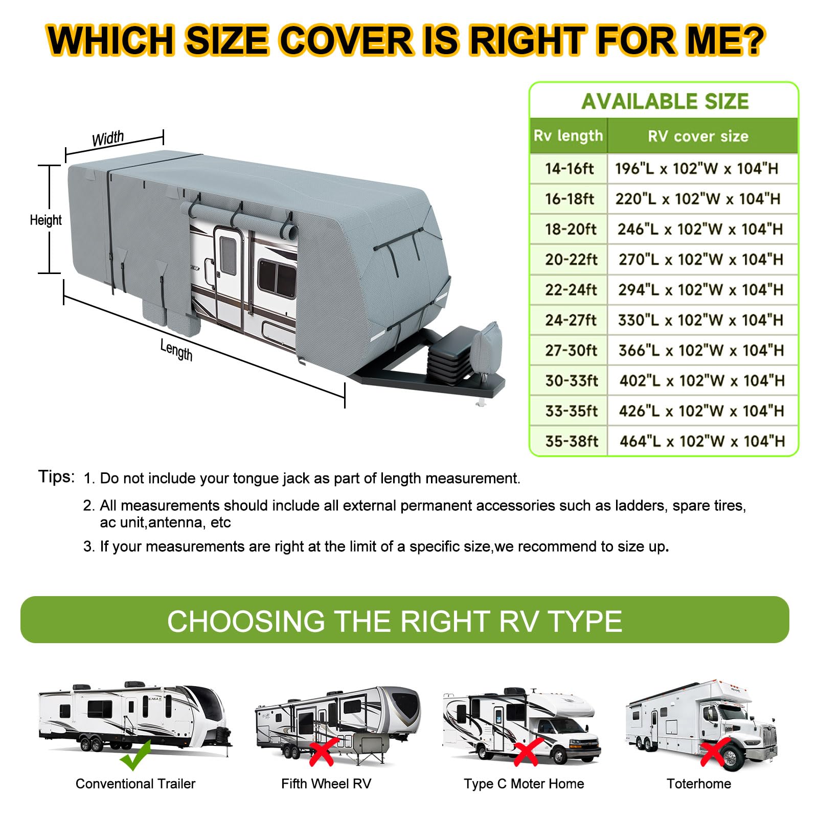 MOFCOVER 16-18ft Rv Cover