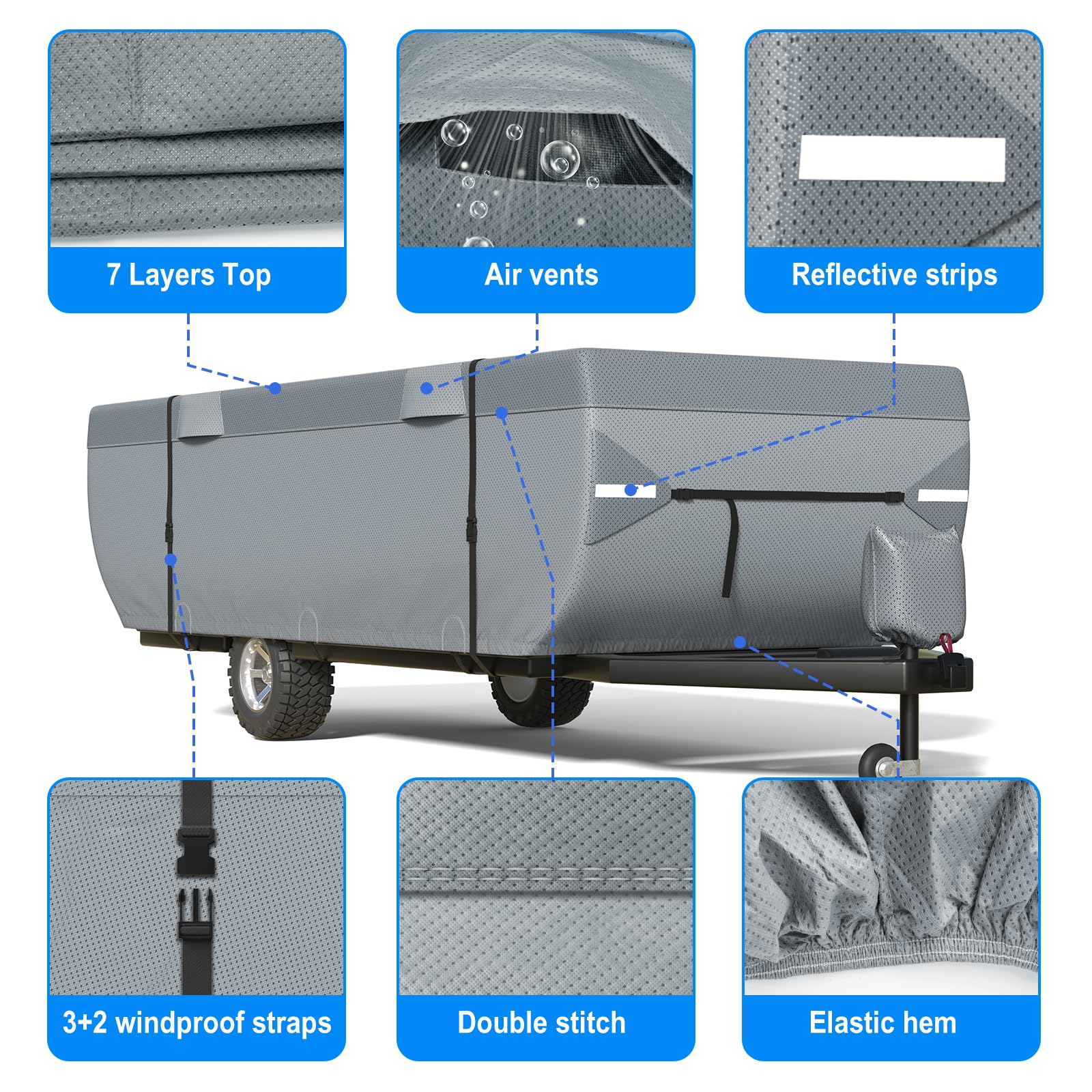 MOFCOVER Pop Up RV Cover 14-16ft