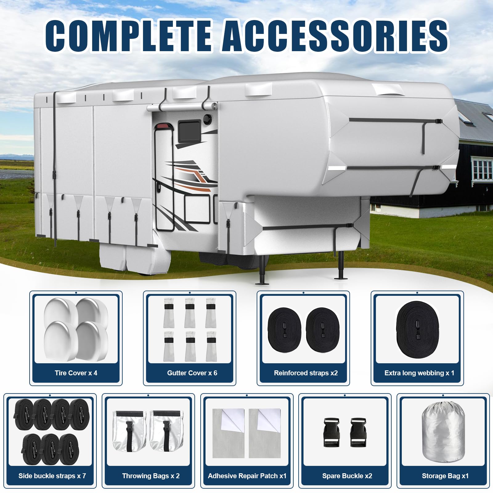 MOFCOVER 5th Wheel RV Cover 29-33ft,Oxford