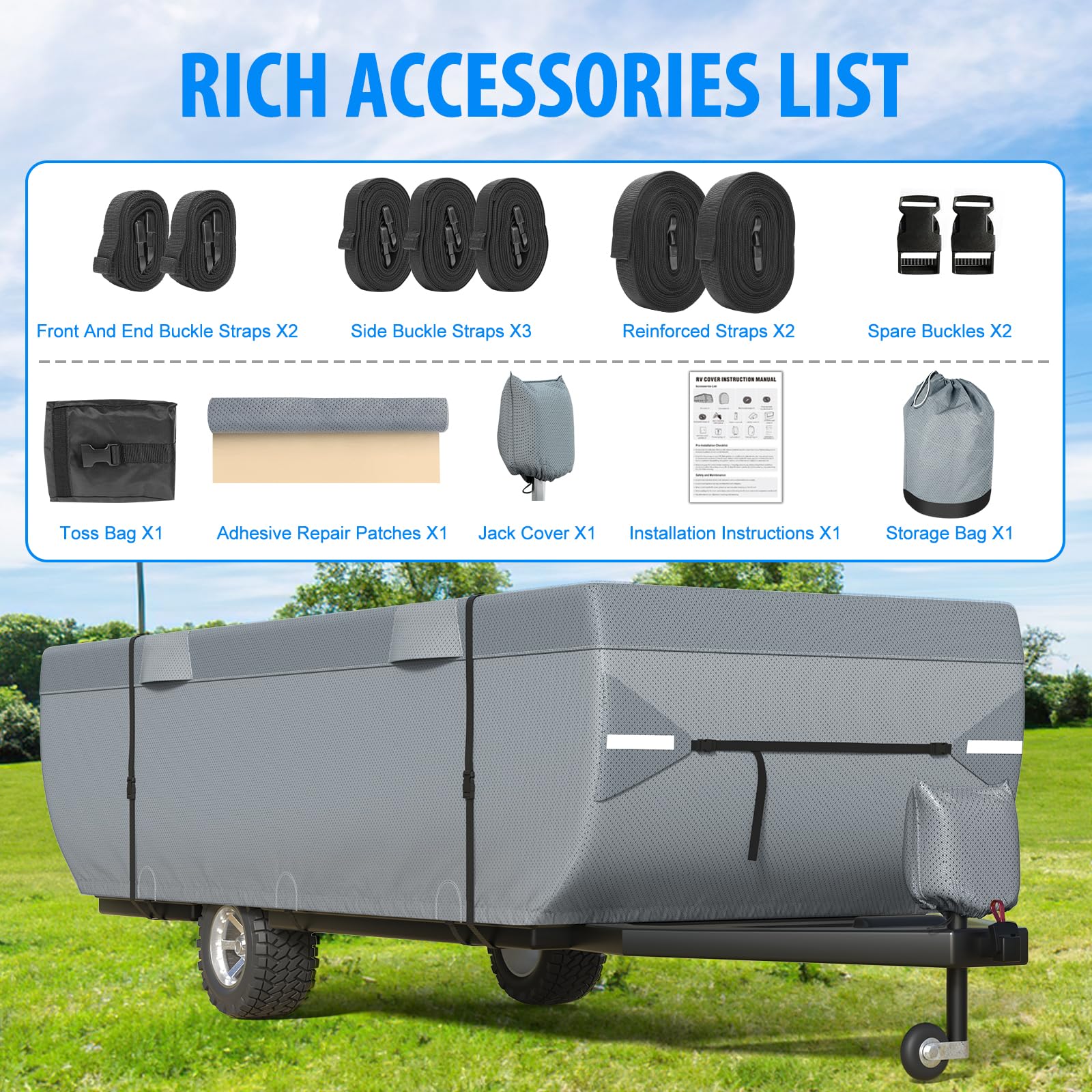 MOFCOVER Pop Up RV Cover 14-16ft