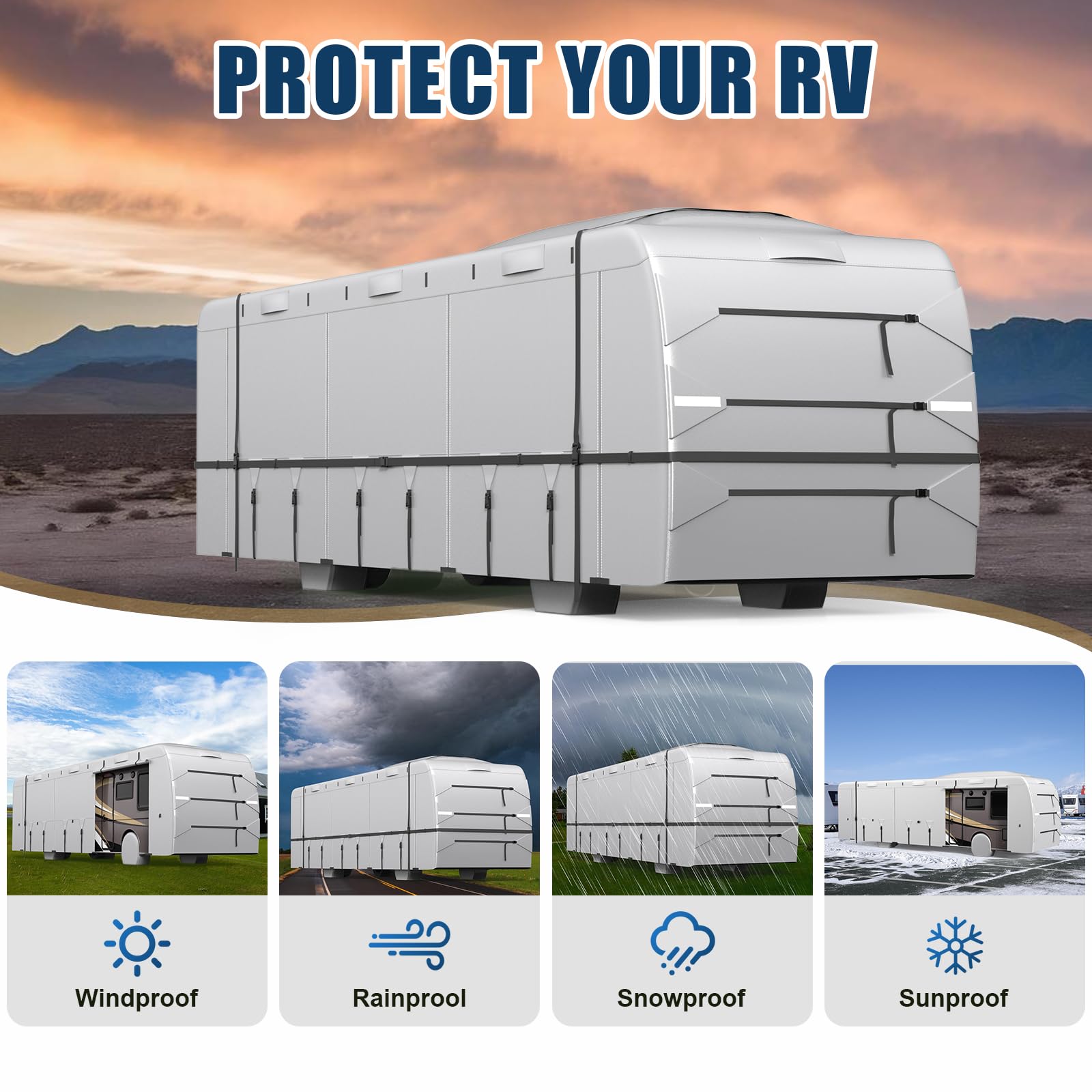 MOFCOVER Class A RV Cover 34-37ft,Oxford