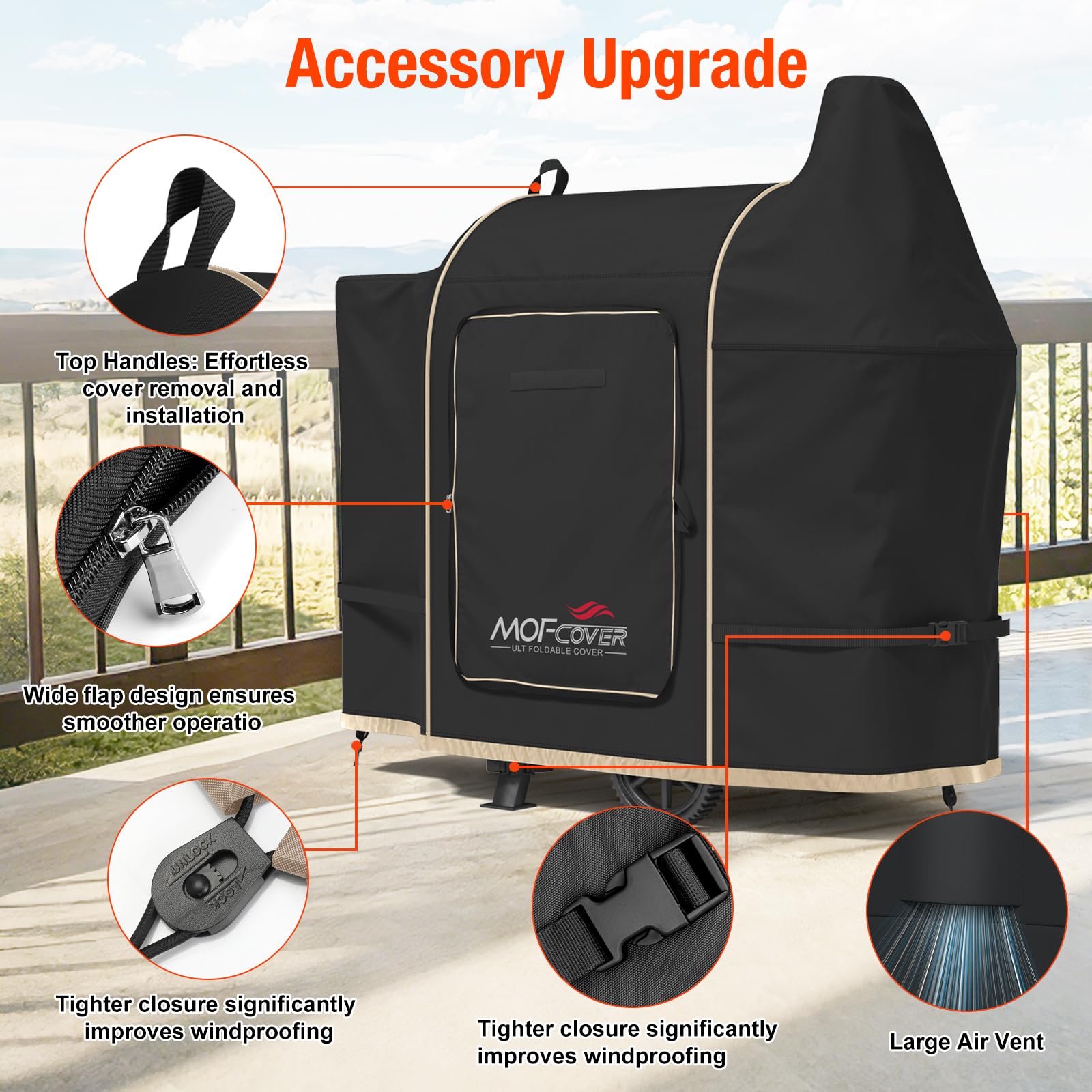 MOFCOVER Pit Boss Austin XL Grill Cover(Black)