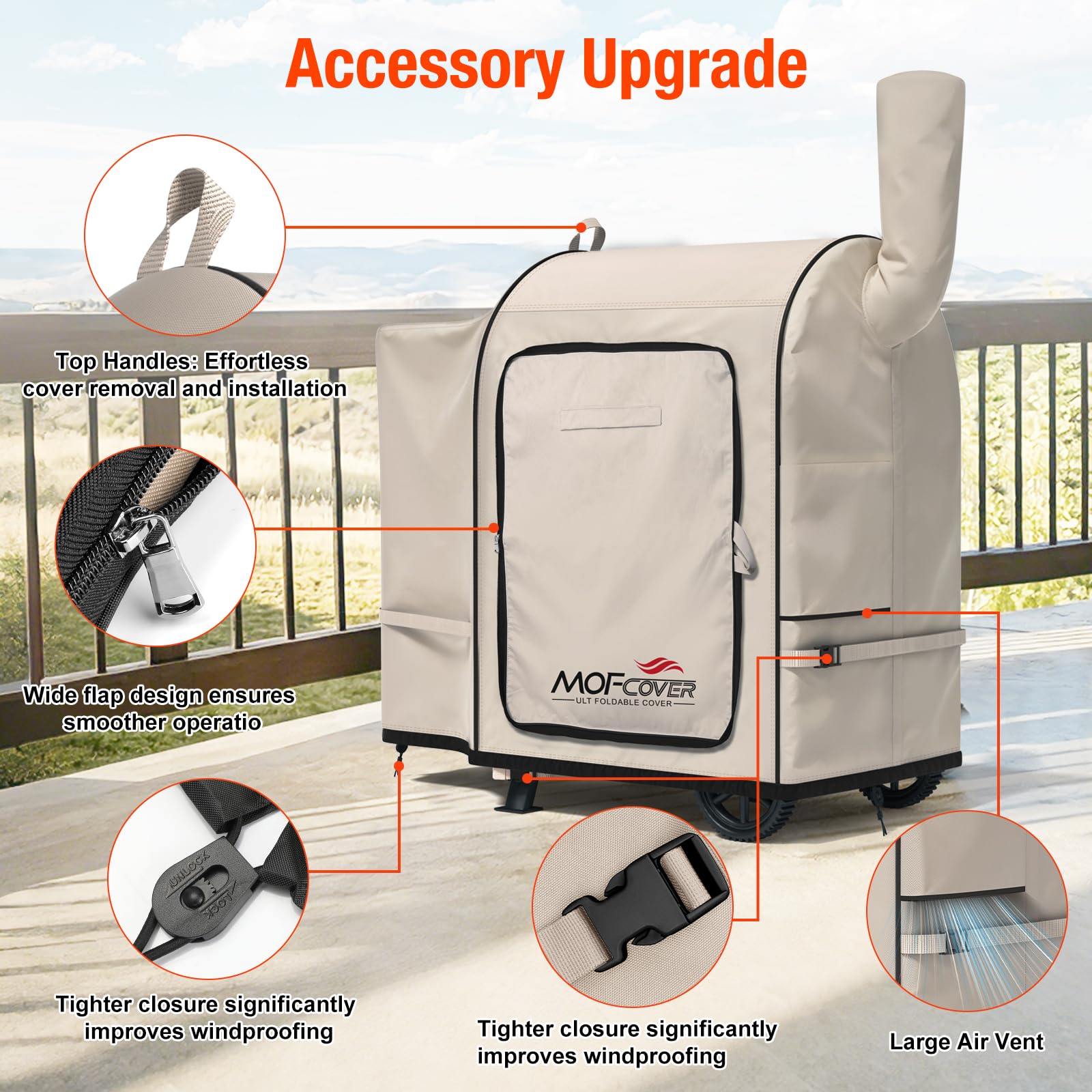 MOFCOVER Traeger Pro 22 Grill Cover(Khaki)