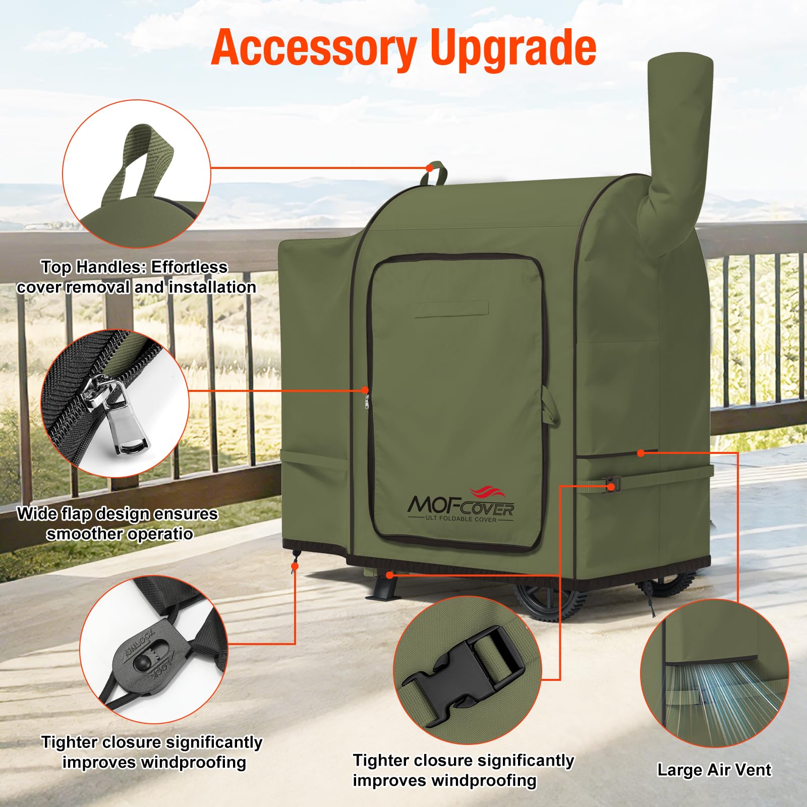 MOFCOVER Traeger Pro 22 Grill Cover(Green)