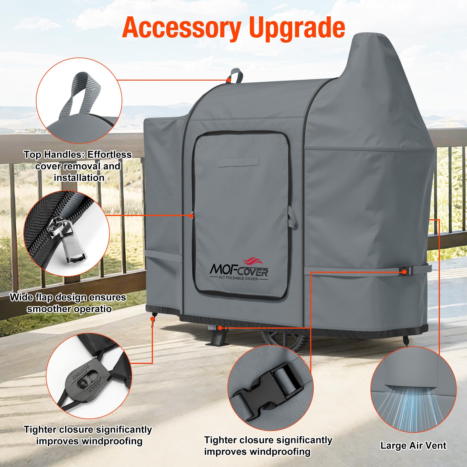 MOFCOVER Pit Boss 820D Grill Cover(Gray)
