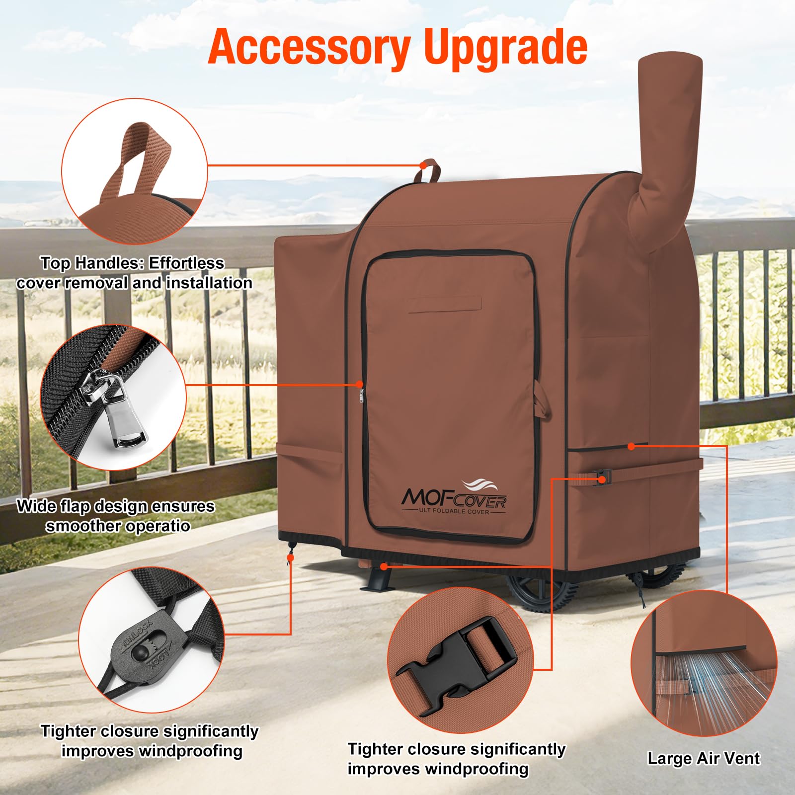 MOFCOVER Traeger Pro 22 Grill Cover(Caramel)