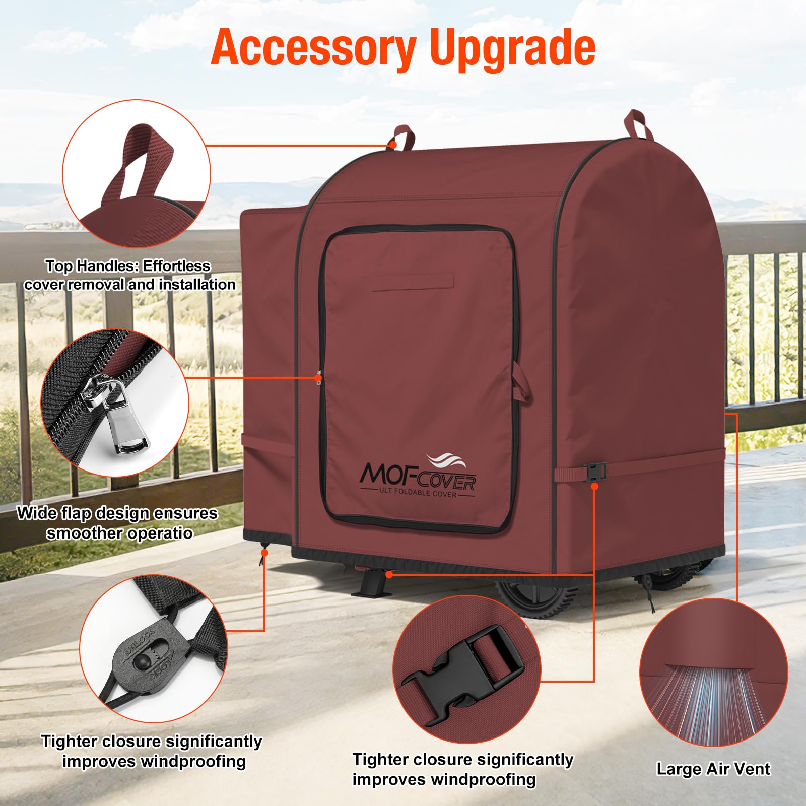 MOFCOVER Traeger 20 Grill Cover(Red)