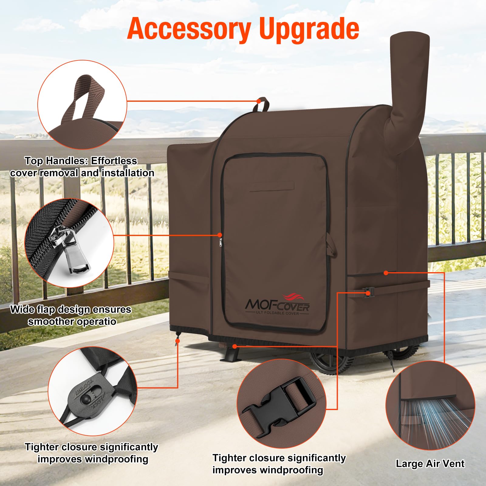 MOFCOVER Traeger Pro 22 Grill Cover(Coffee)