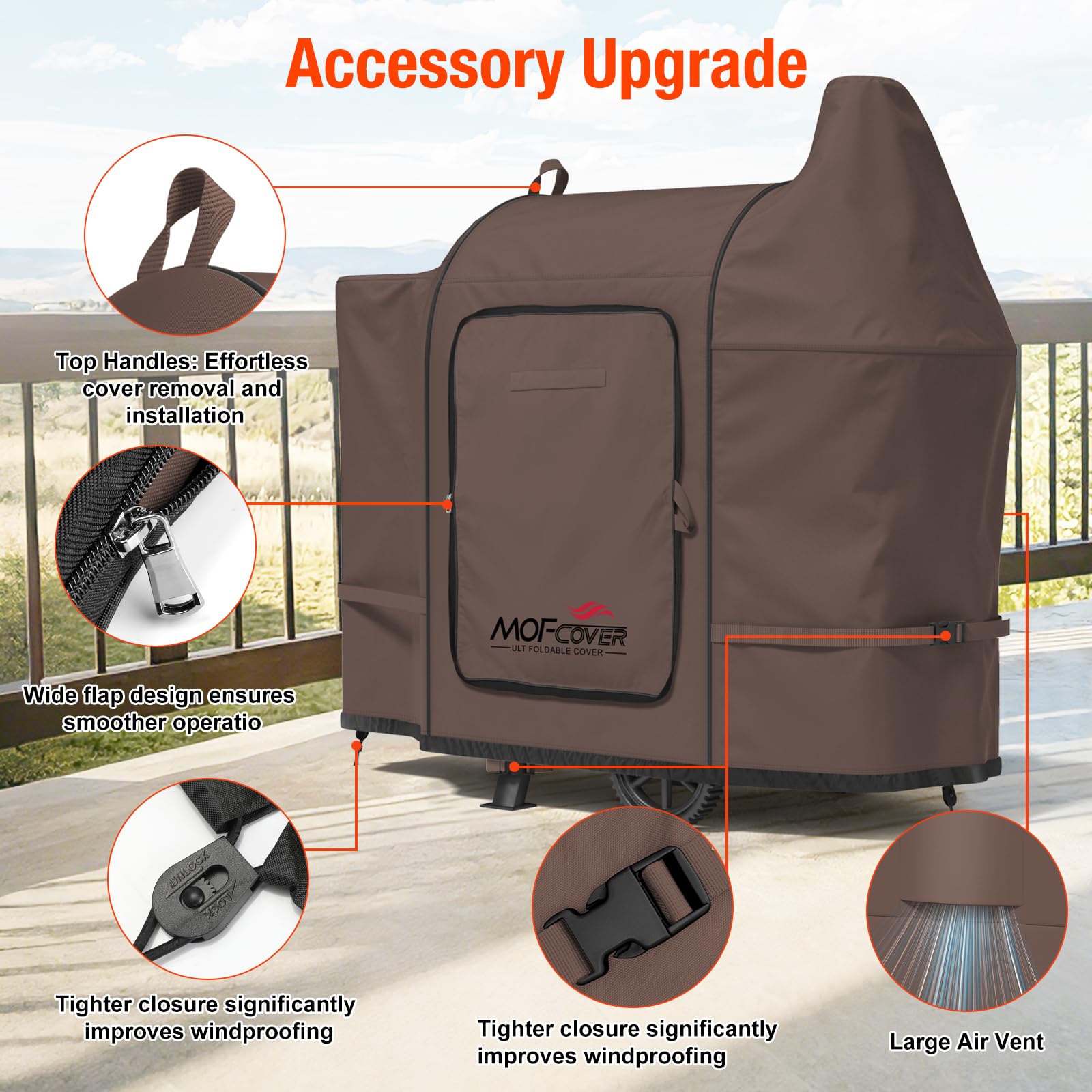 MOFCOVER Pit Boss  Grill Cover(Coffee)