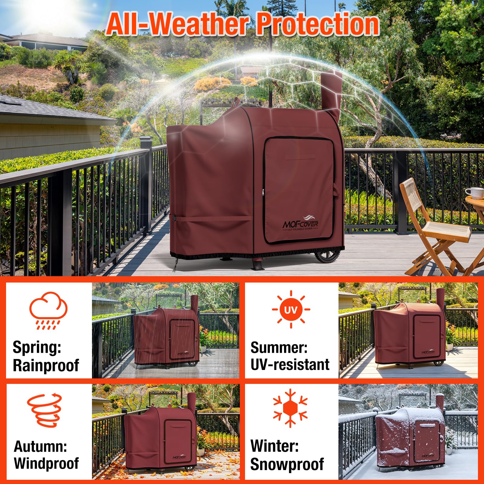MOFCOVER Traeger Pro 22 Grill Cover(Red)