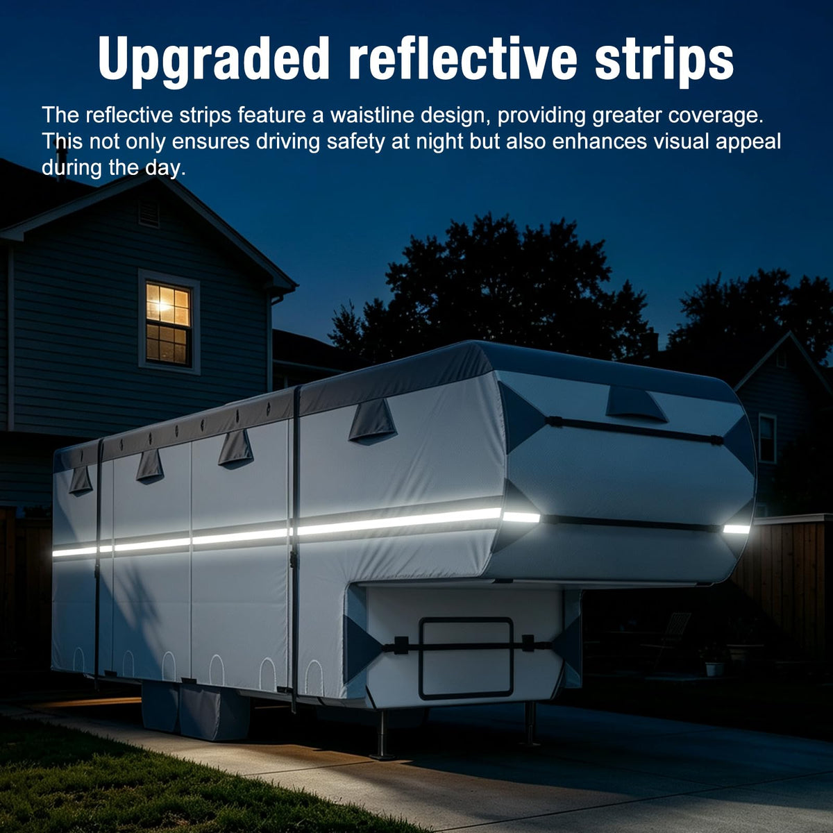 MOFCOVER 7-Layer Waterproof 5th Wheel RV Cover with 4 Tire Covers – 33–41 ft