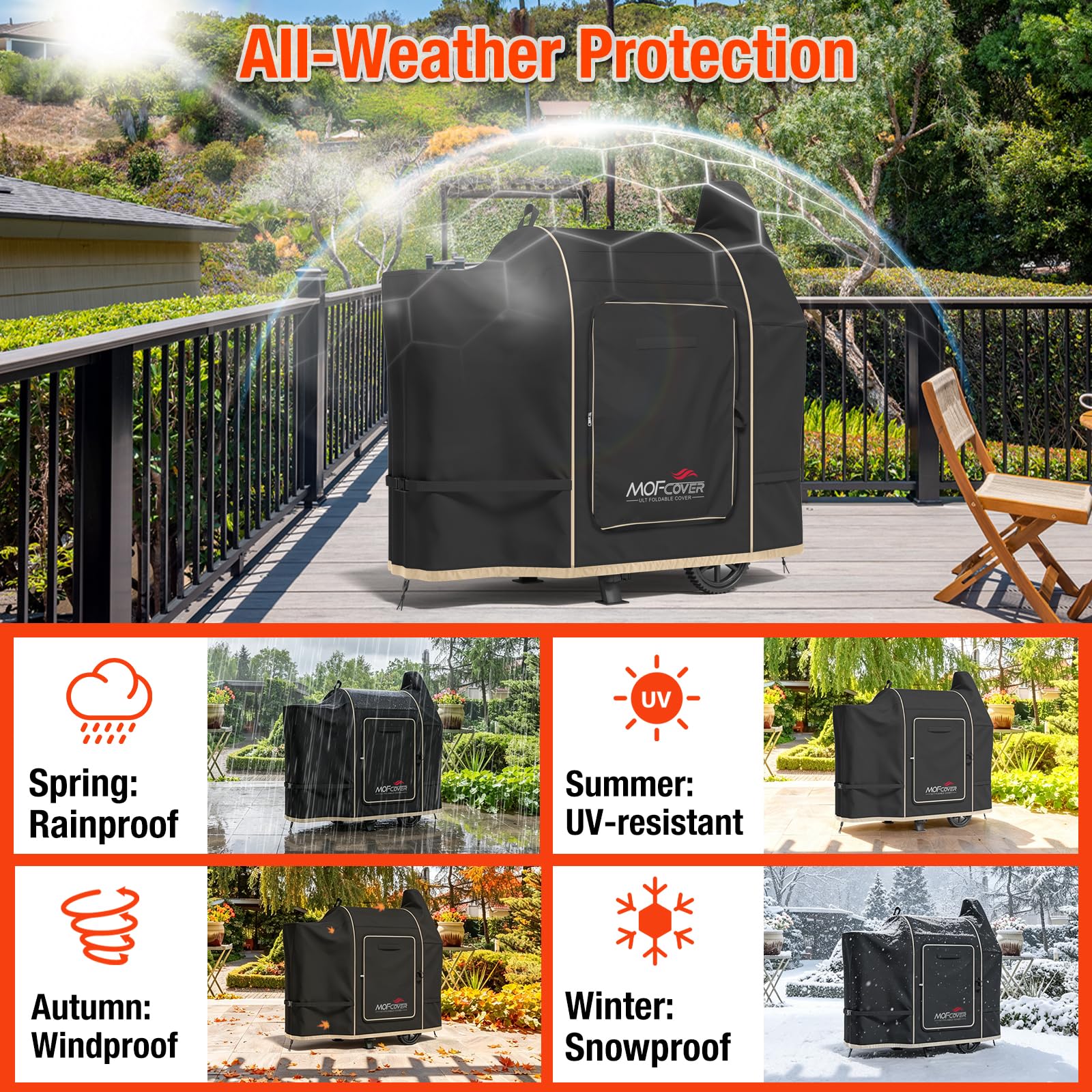 MOFCOVER Pit Boss Austin XL Grill Cover(Black)