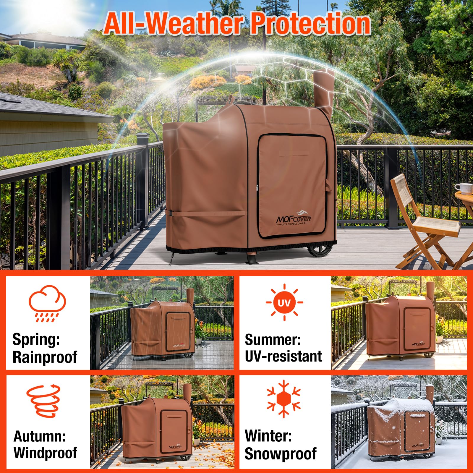 MOFCOVER Traeger Pro 22 Grill Cover(Caramel)