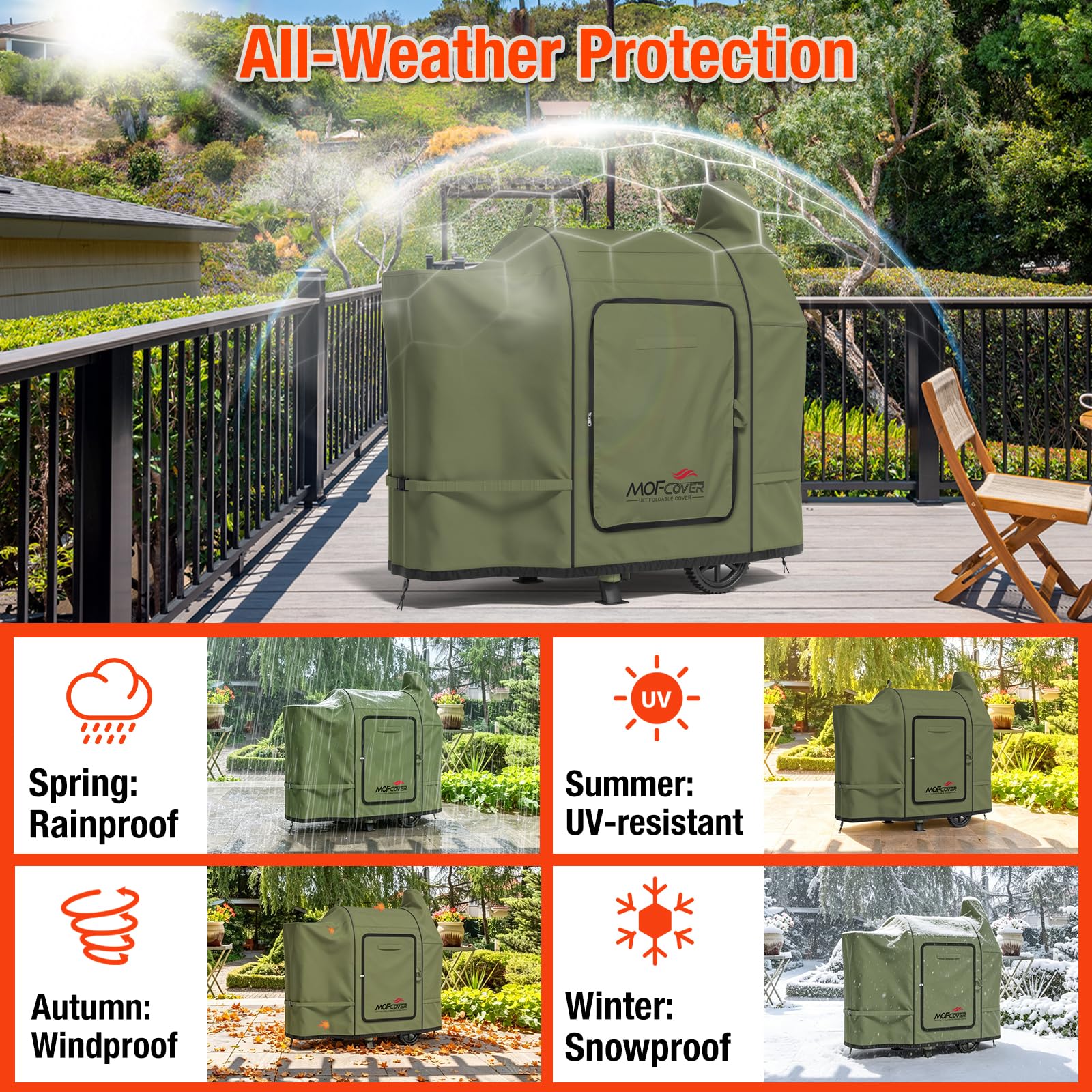 MOFCOVER Pit Boss Austin XL Grill Cover(Green)