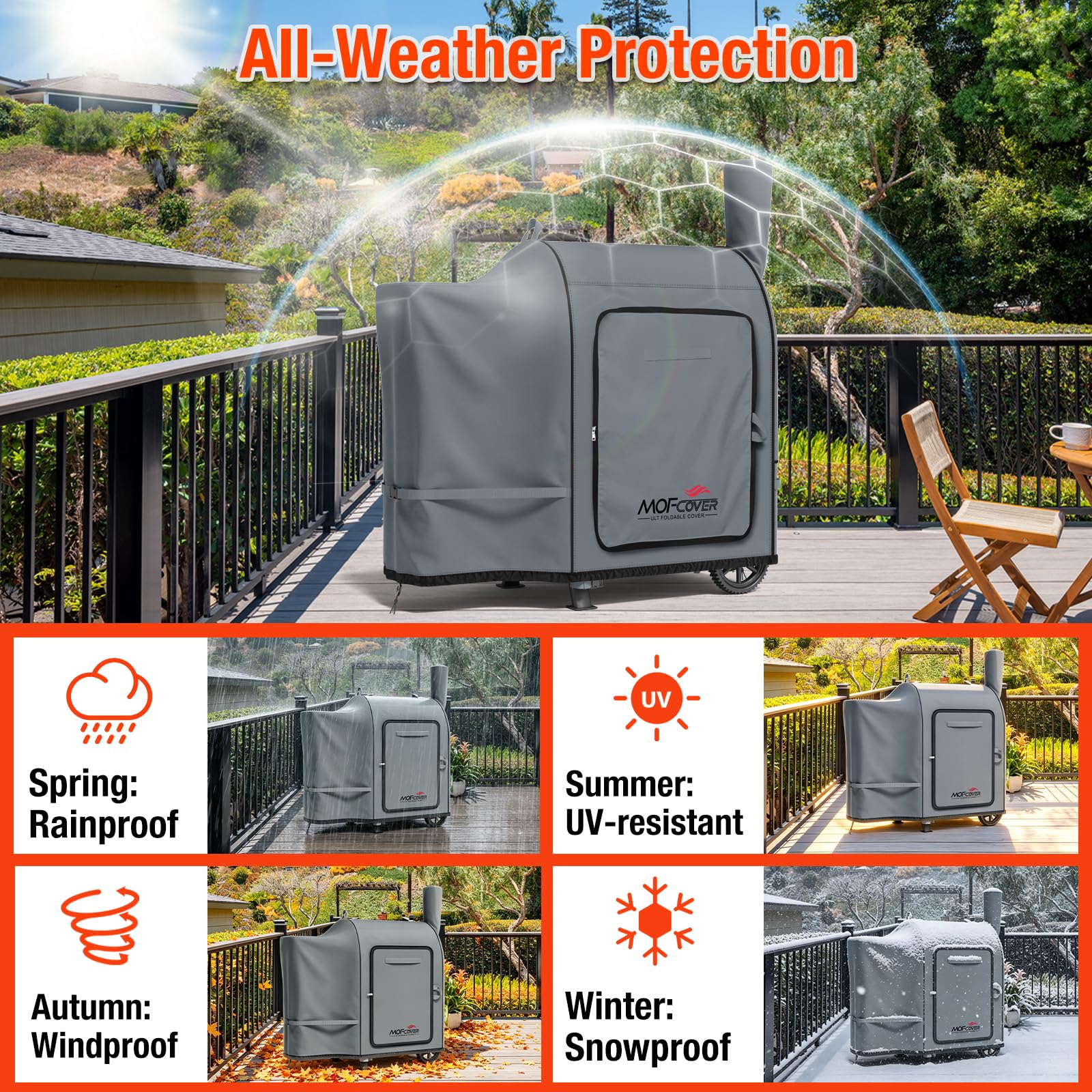 MOFCOVER Traeger Pro 22 Grill Cover(Gray)
