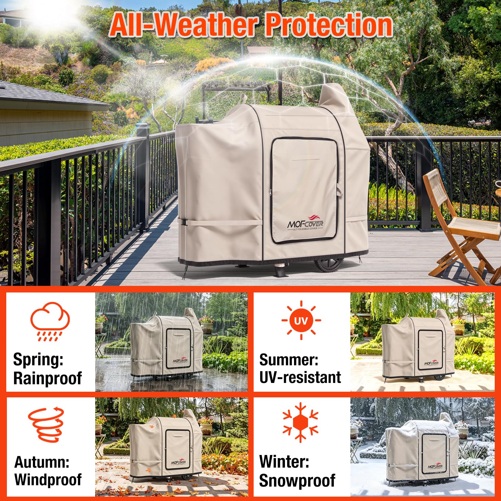 MOFCOVER Pit Boss Austin XL Grill Cover(Khaki)