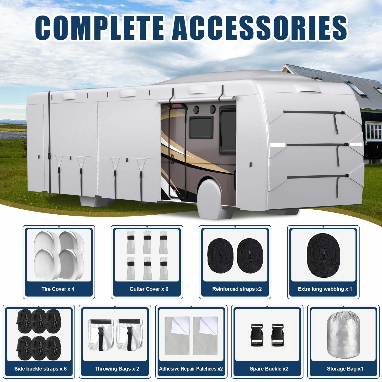 MOFCOVER Class A RV Cover 34-37ft,Oxford
