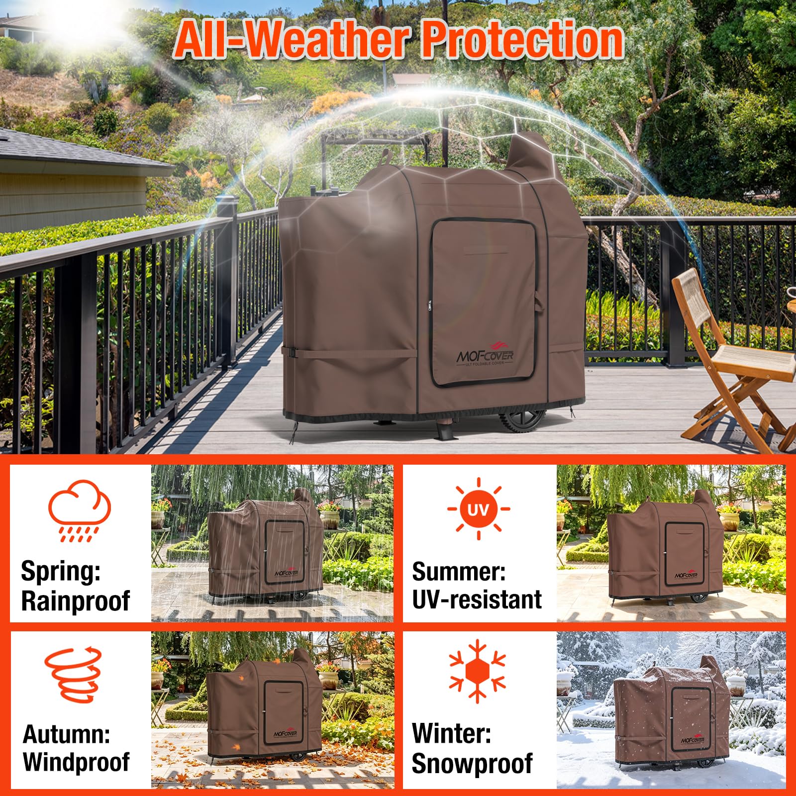 MOFCOVER Pit Boss  Grill Cover(Coffee)